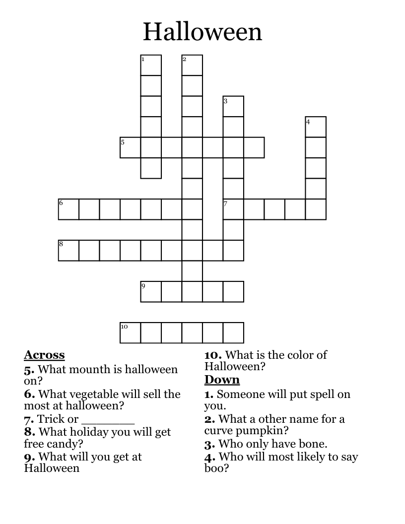 Halloween Crossword