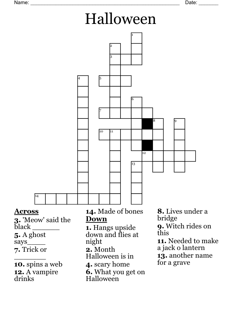 Halloween Crossword