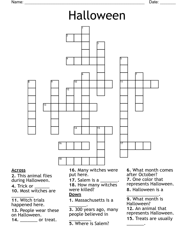Halloween Crossword