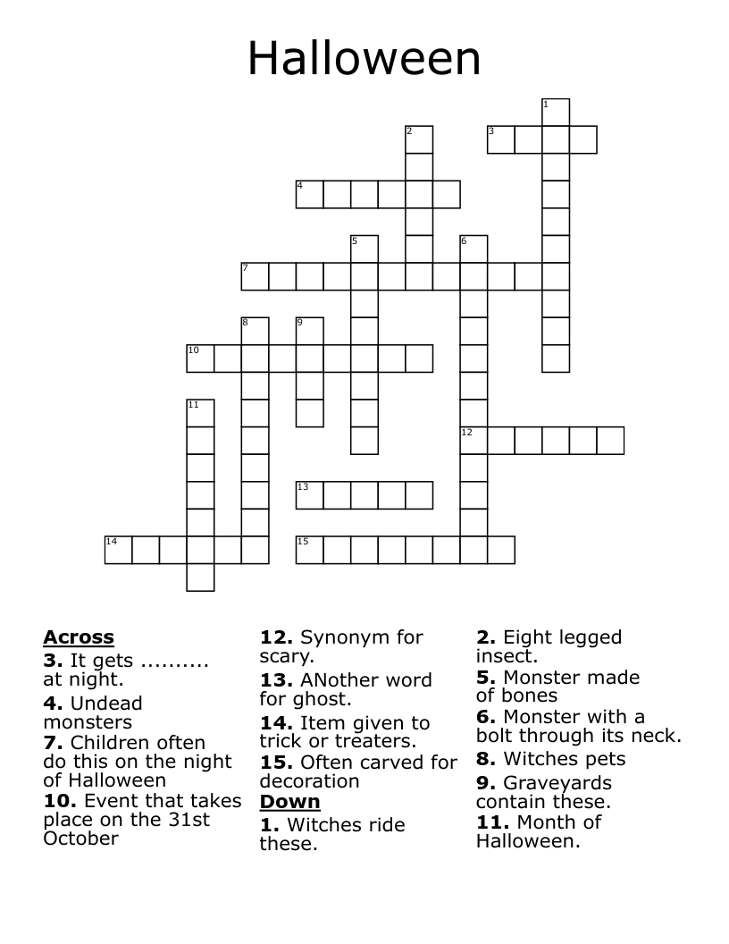 Halloween Crossword