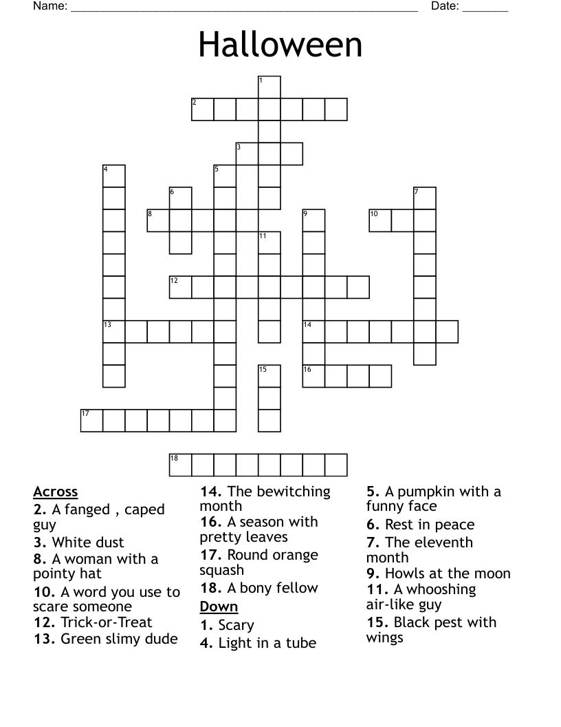 Halloween Crossword