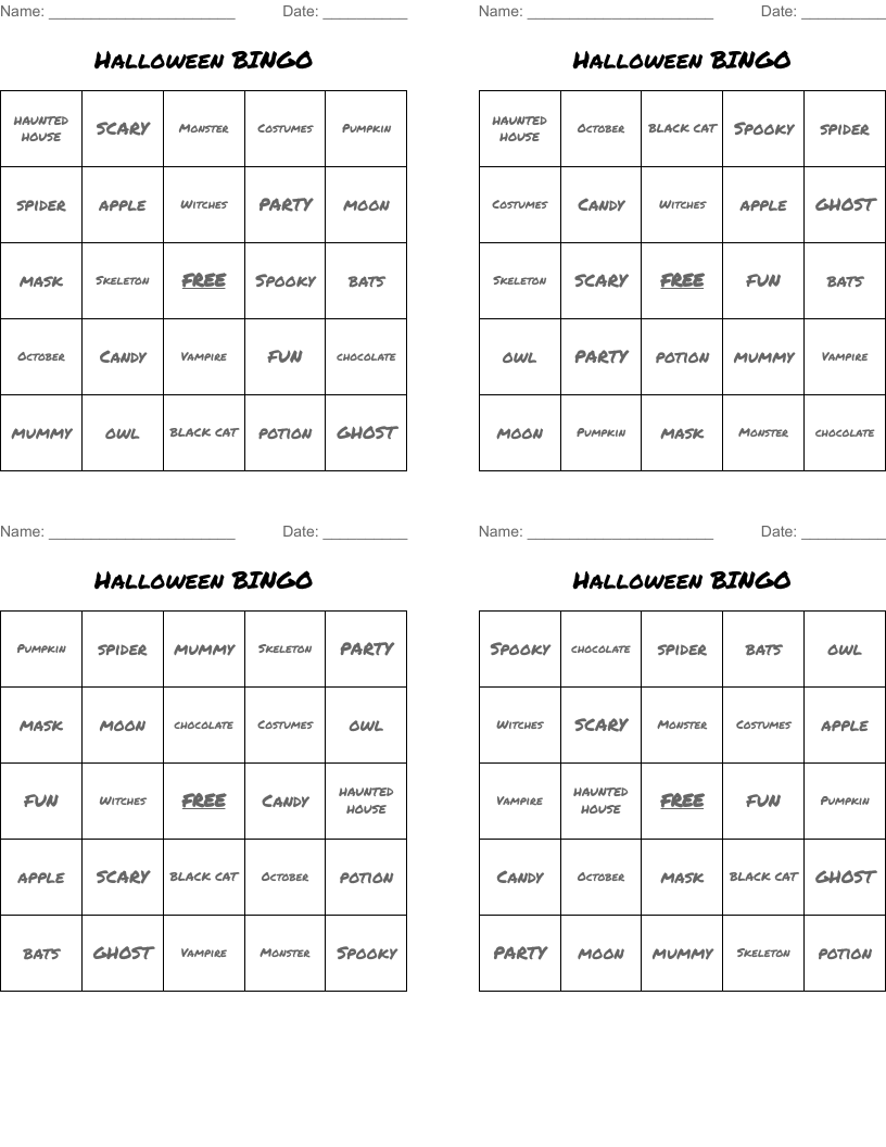 Halloween BINGO