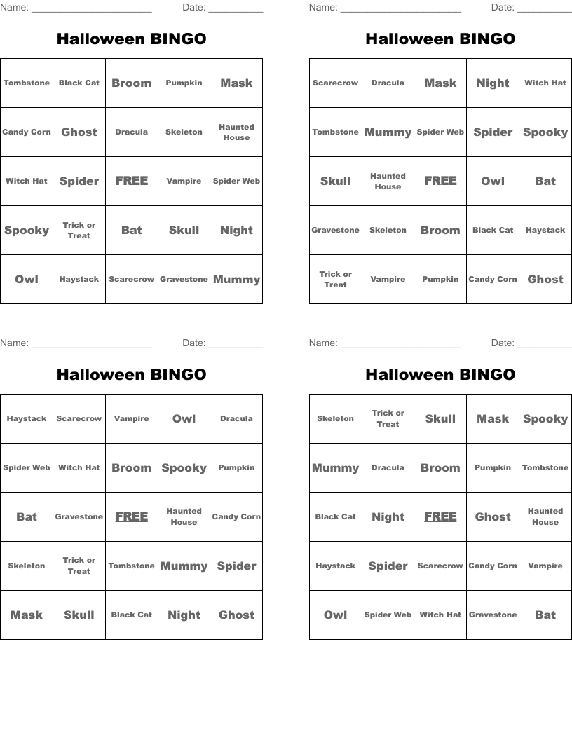 Halloween BINGO
