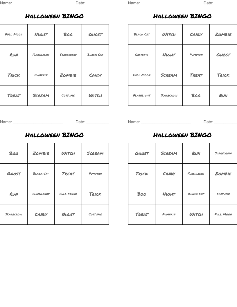 Halloween BINGO