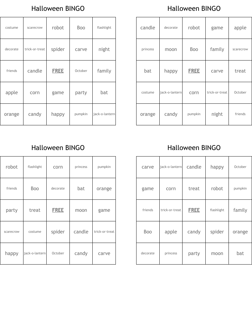 Halloween BINGO