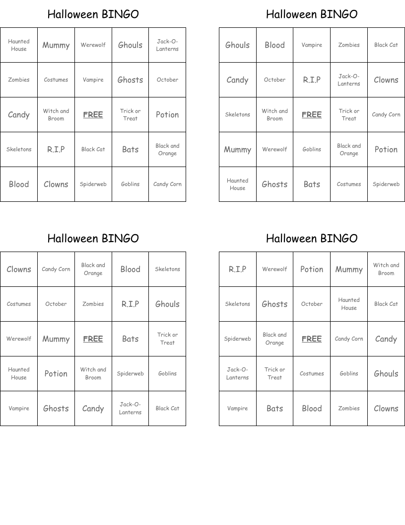 Halloween BINGO