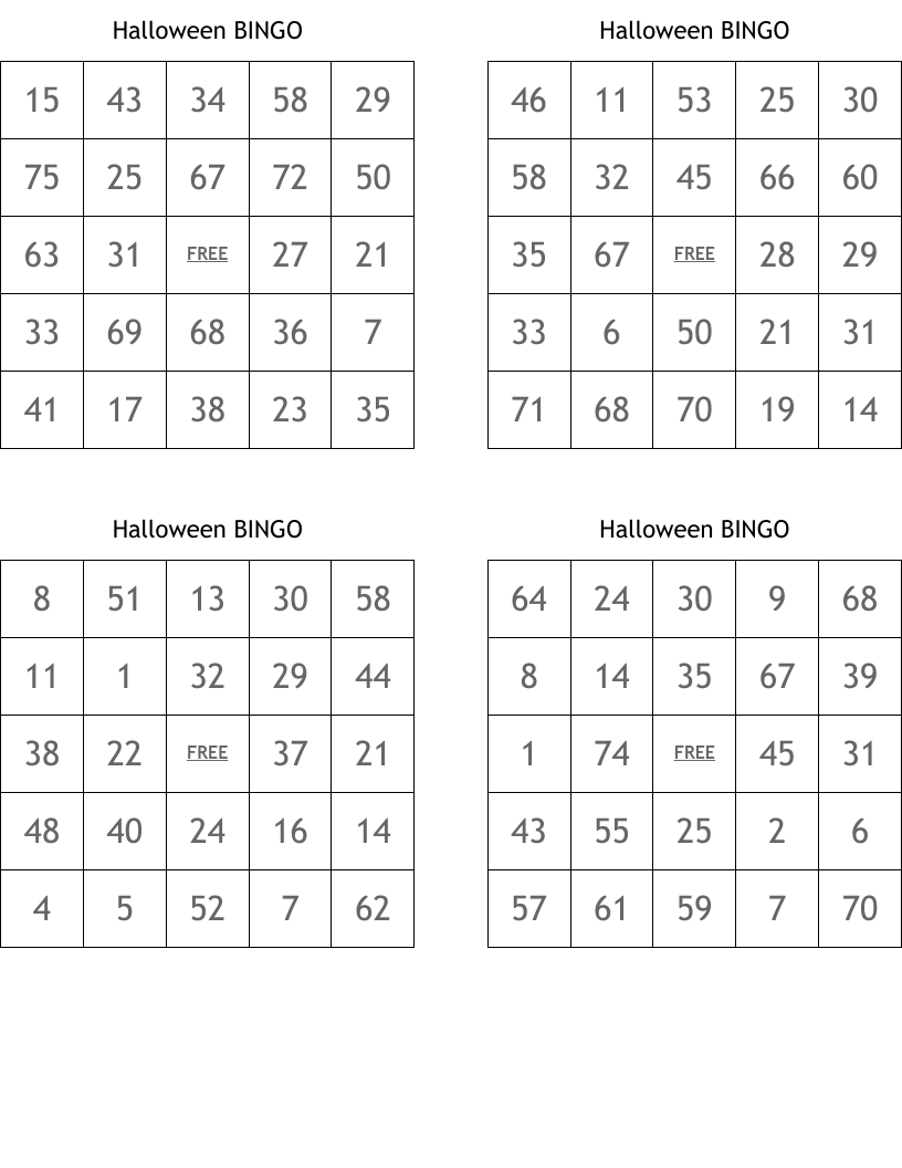 Halloween BINGO