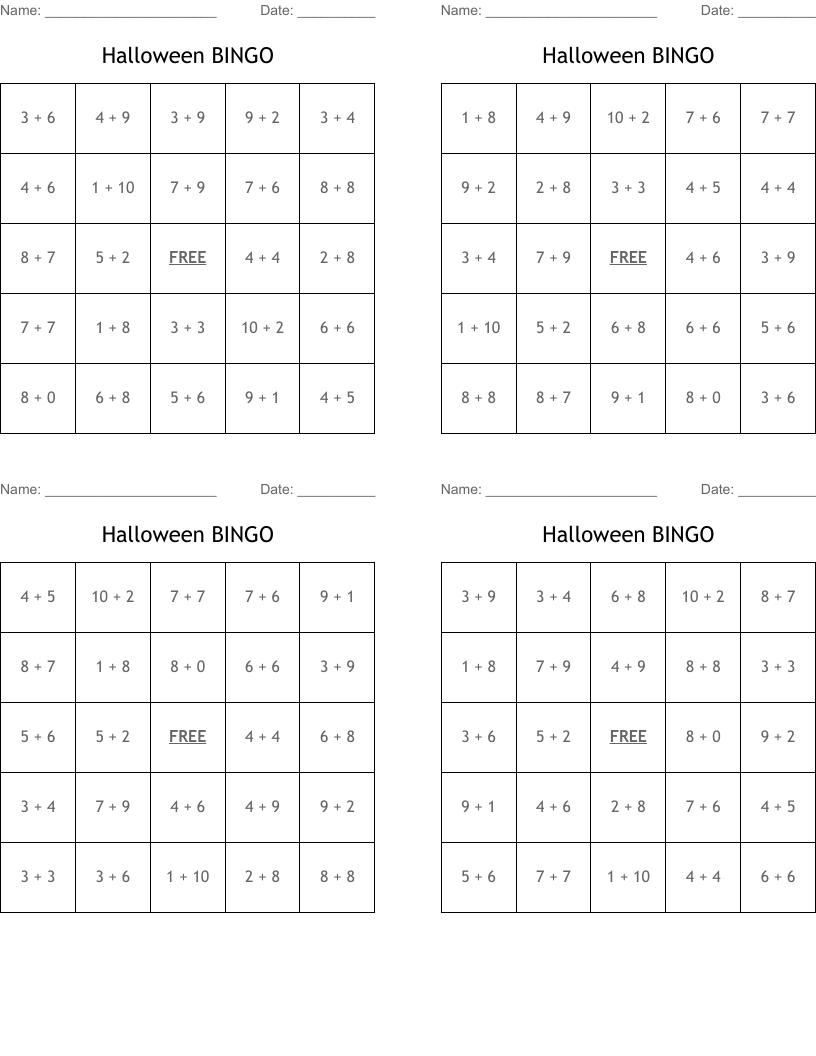Halloween BINGO