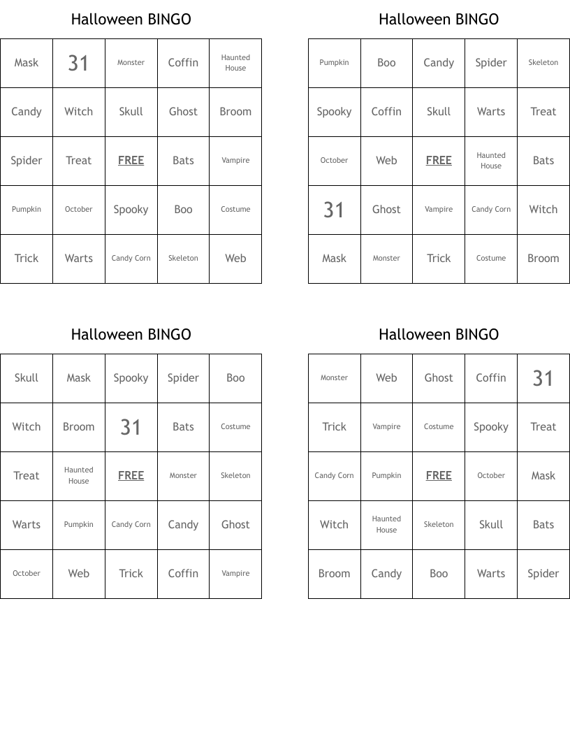 Halloween BINGO