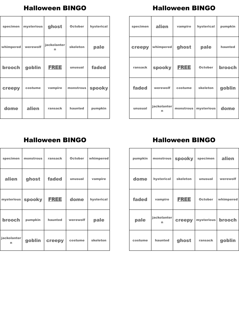 Halloween BINGO