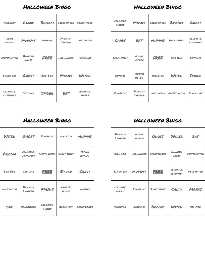Halloween Bingo
