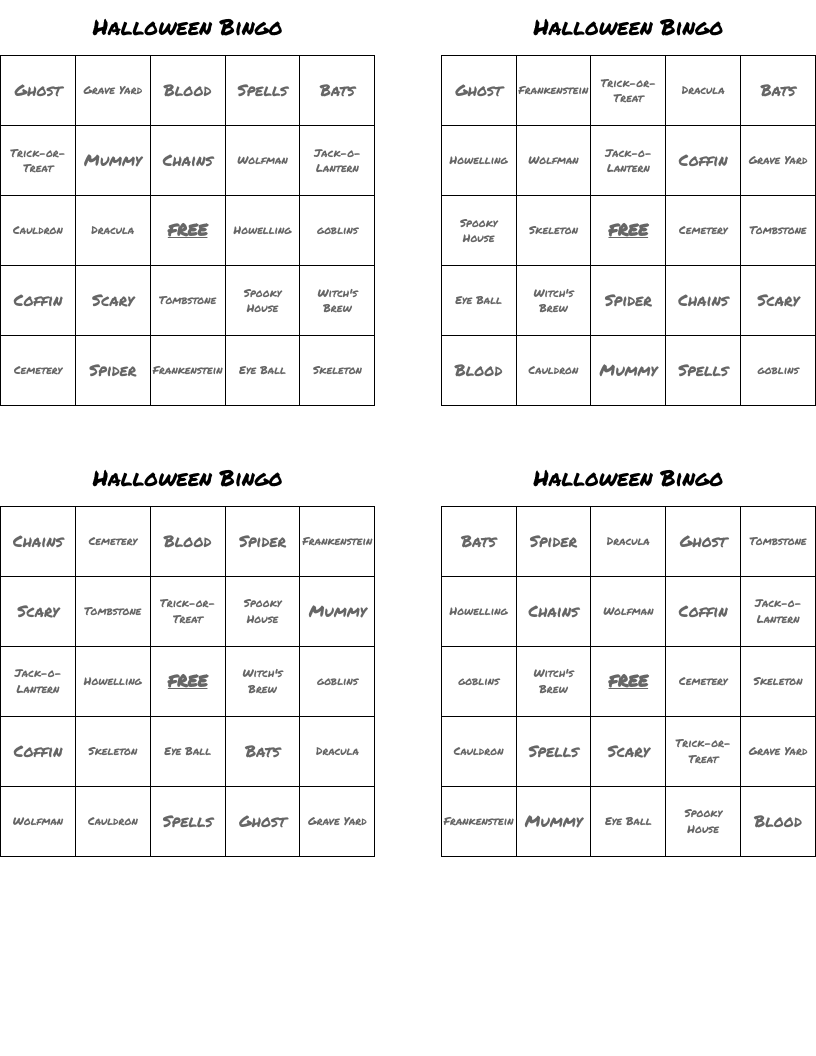 Halloween Bingo