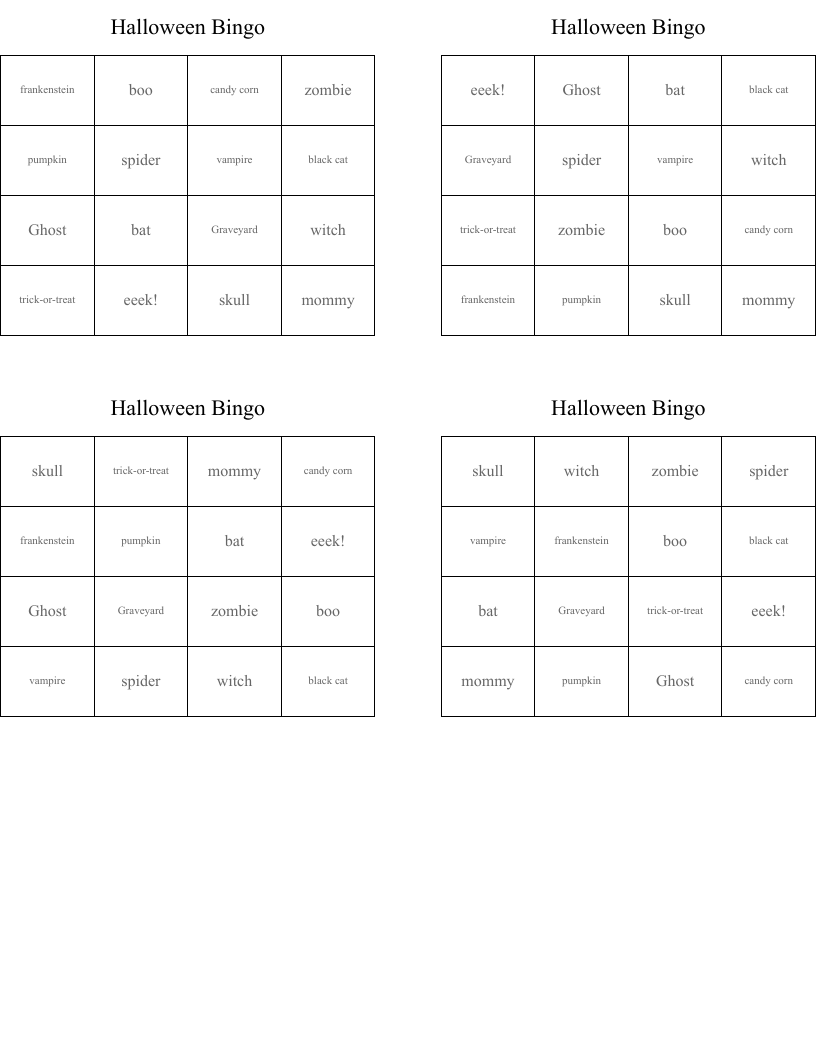 Halloween Bingo
