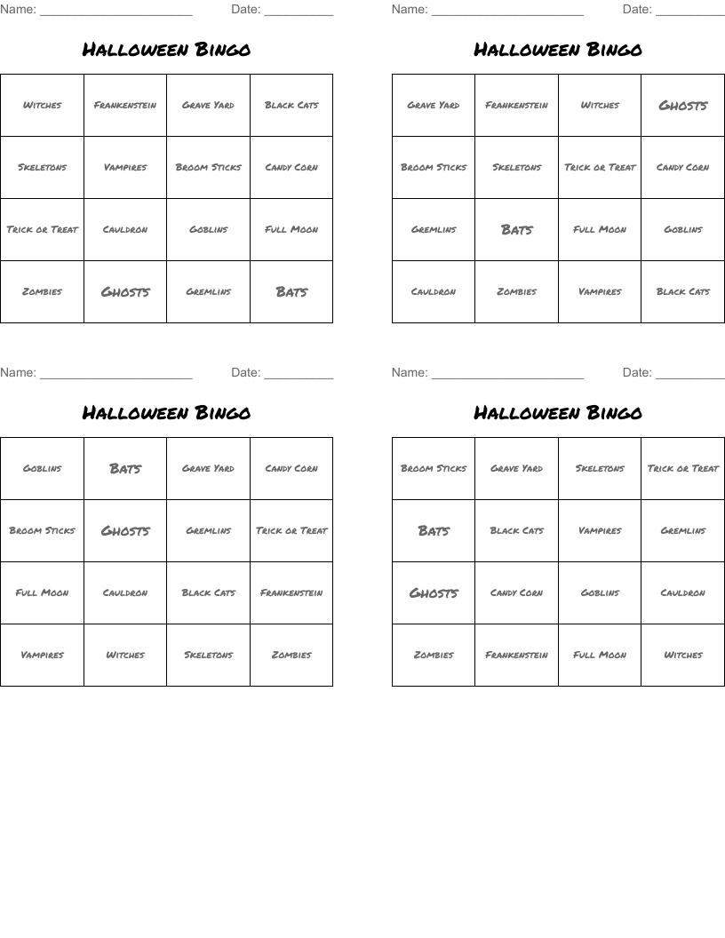 Halloween Bingo