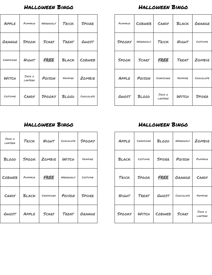 Halloween Bingo