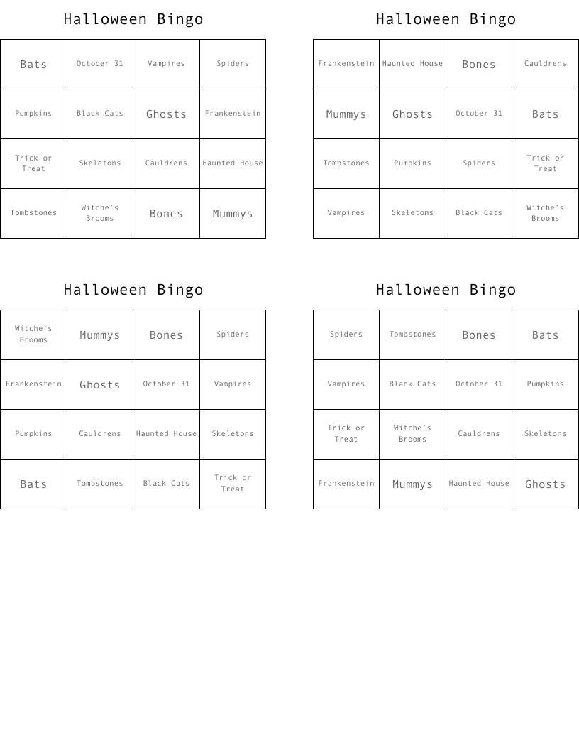 Halloween Bingo
