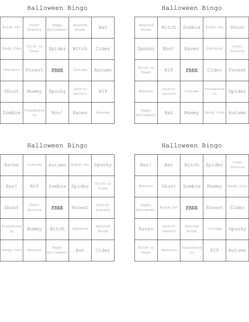 Halloween Bingo