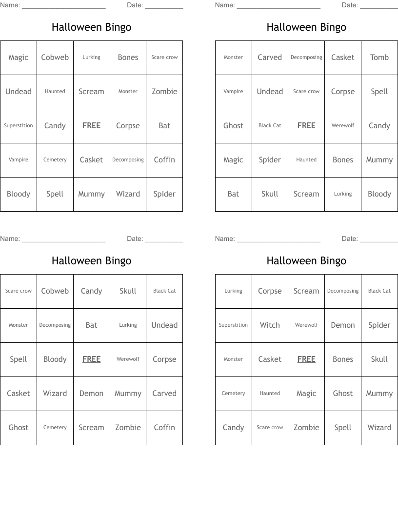 Halloween Bingo