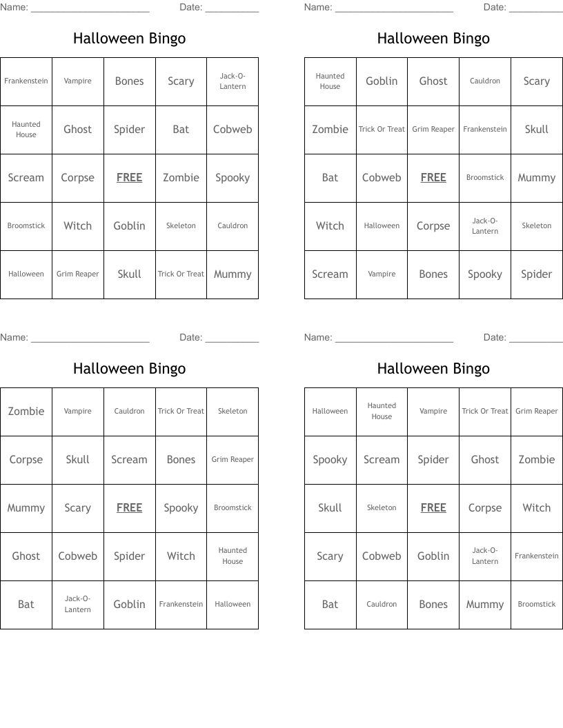Halloween Bingo