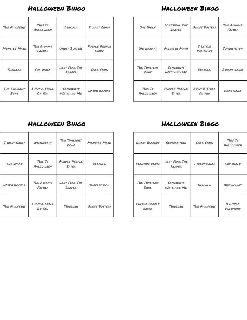 Halloween Bingo