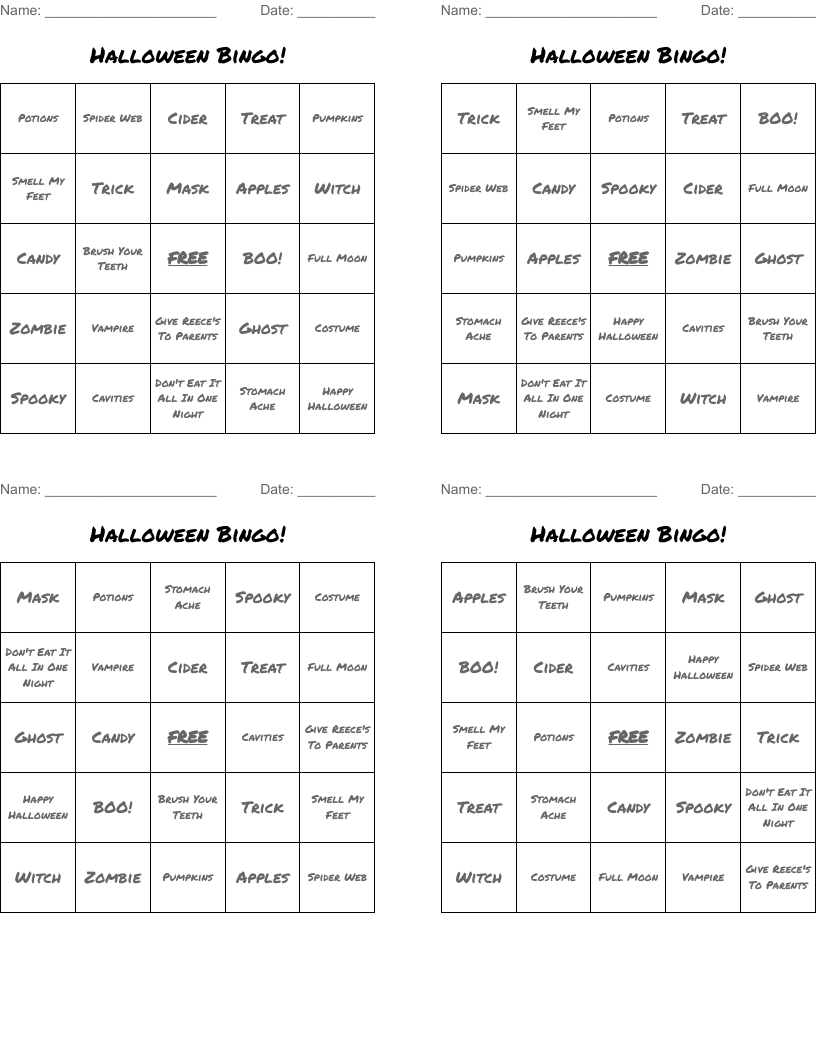 Halloween Bingo!