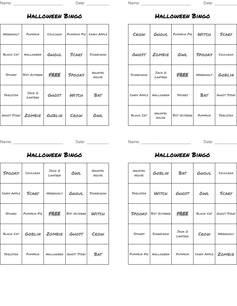 Halloween Bingo