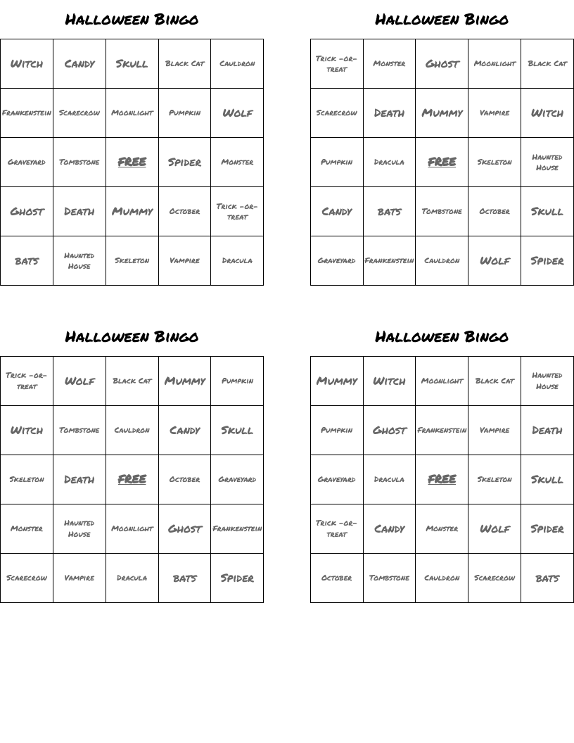 Halloween Bingo