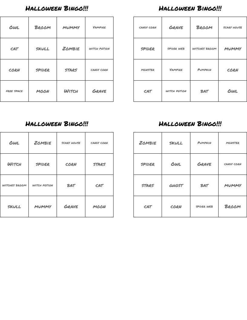 Halloween Bingo!!!