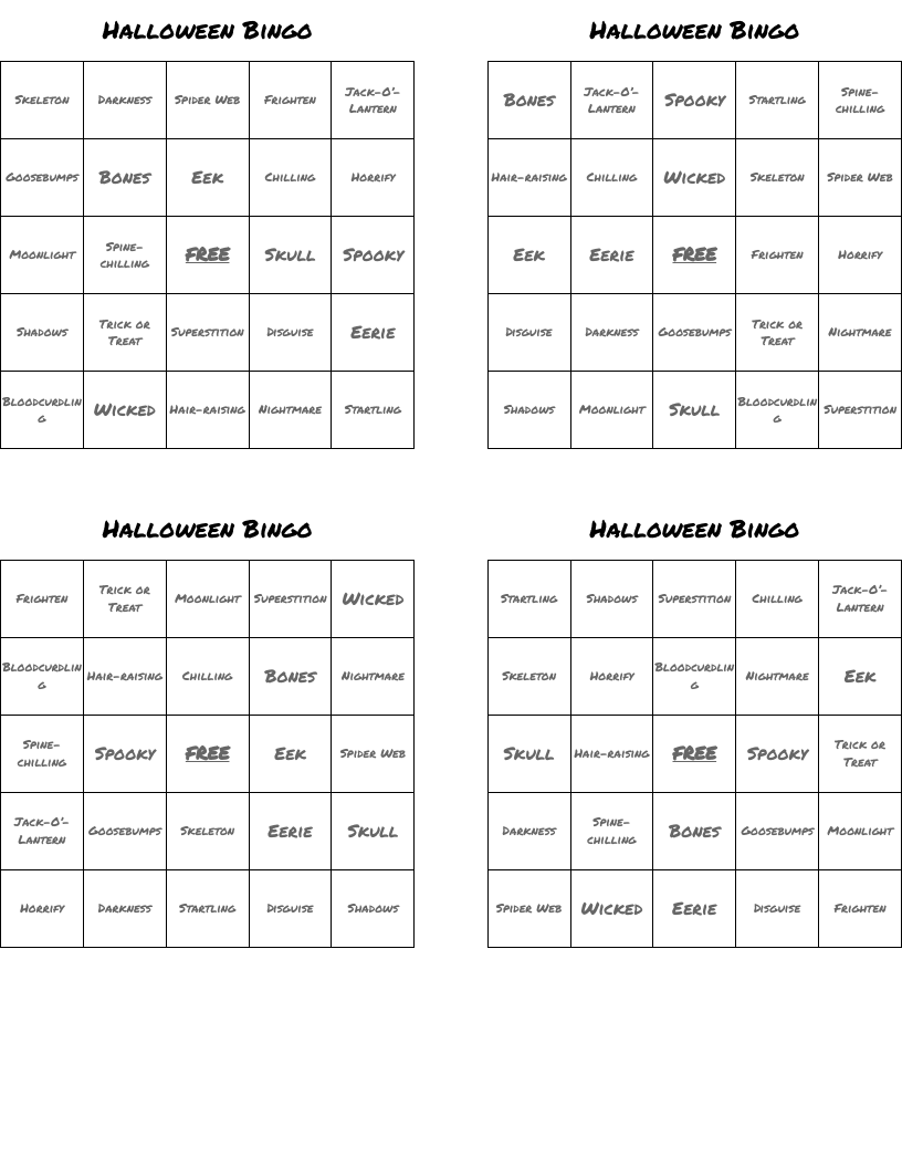 Halloween Bingo