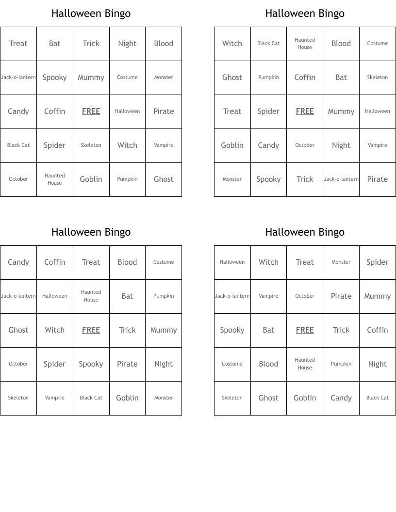 Halloween Bingo