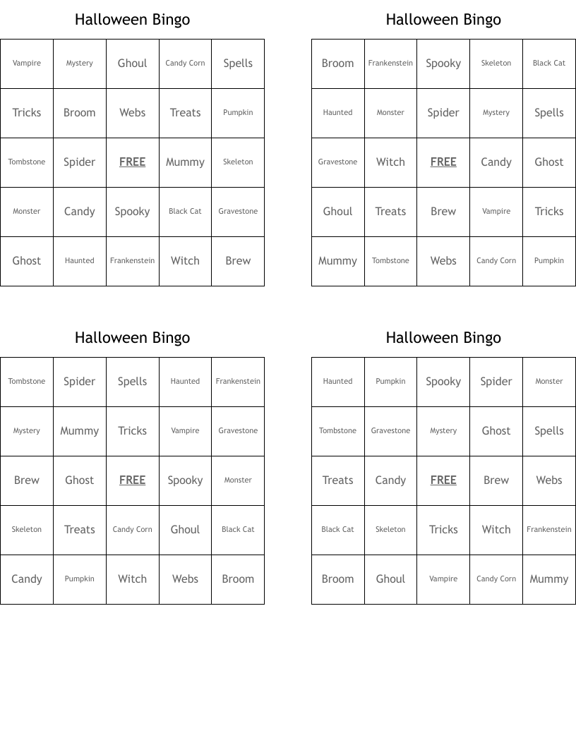 Halloween Bingo