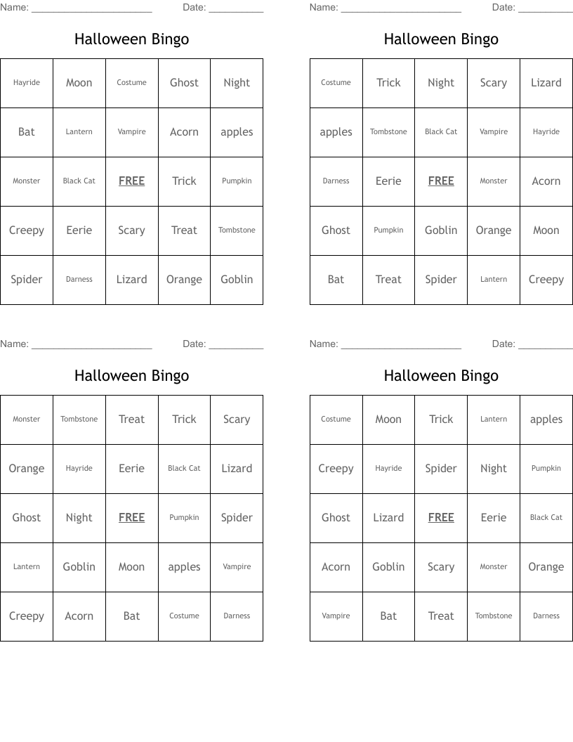 Halloween Bingo
