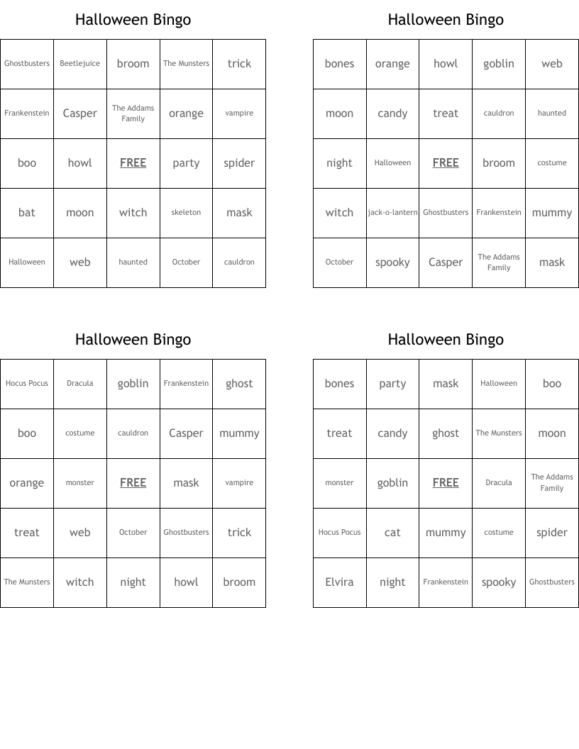Halloween Bingo