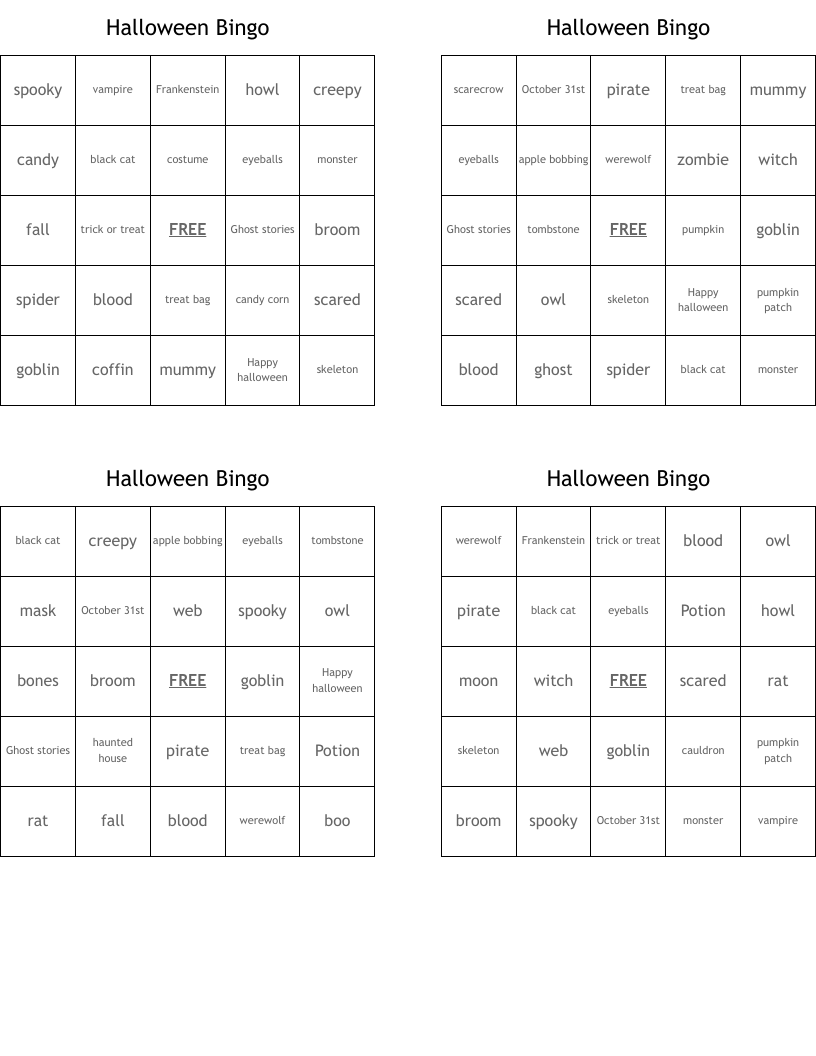 Halloween Bingo