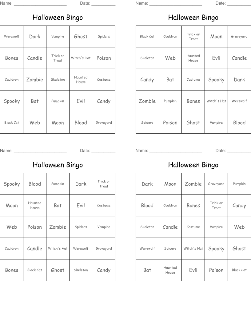 Halloween Bingo