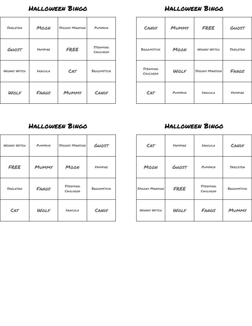 Halloween Bingo
