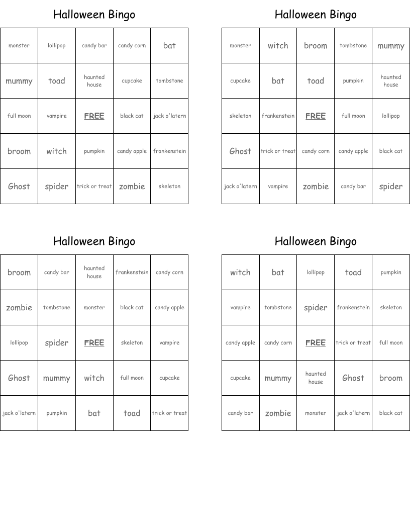 Halloween Bingo