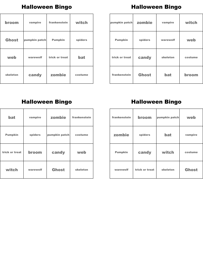 Halloween Bingo