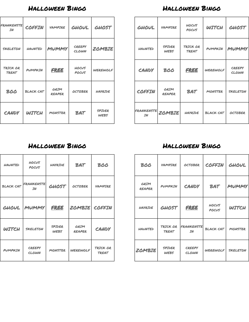 Halloween Bingo