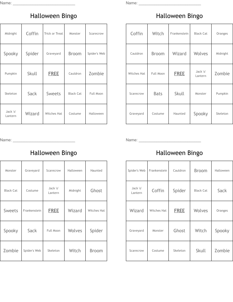 Halloween Bingo