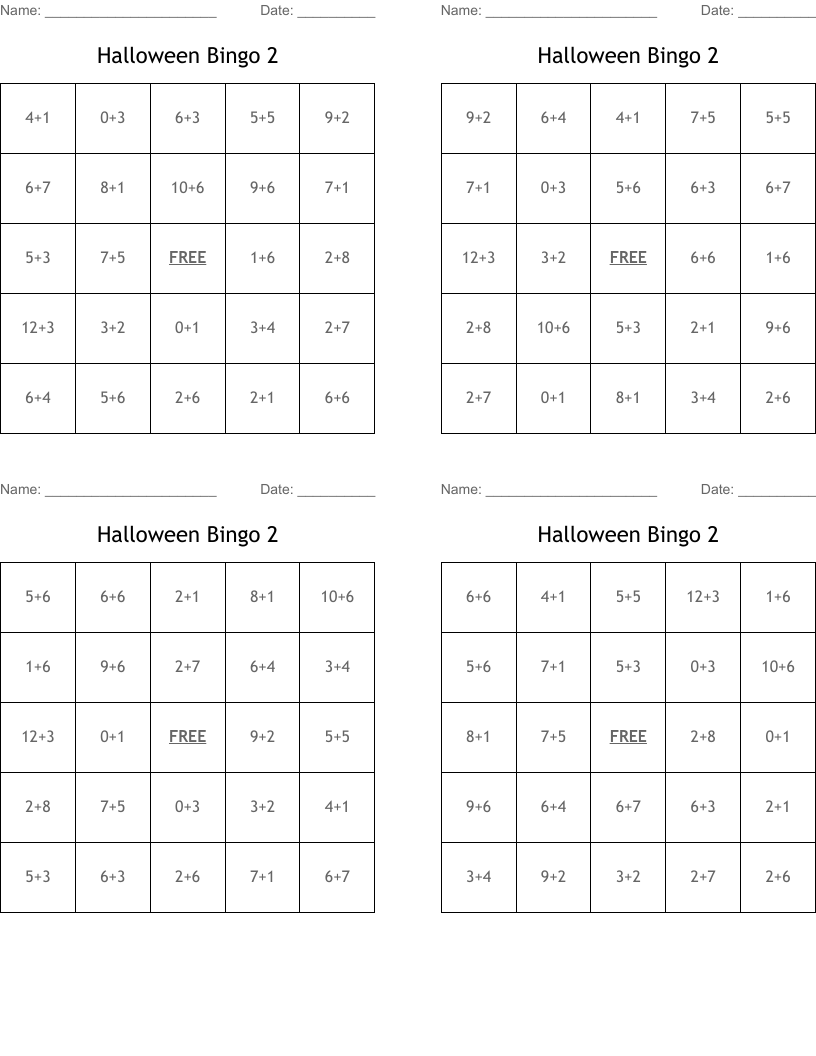 Halloween Bingo 2