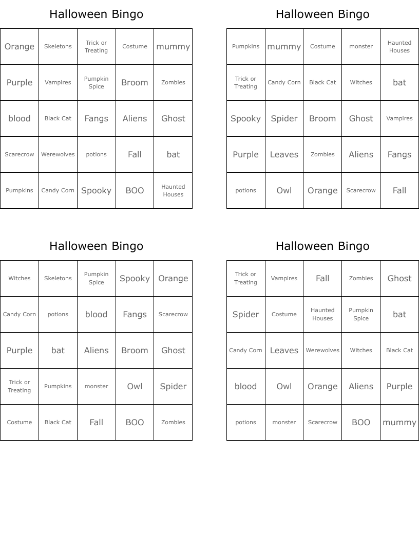 Halloween Bingo