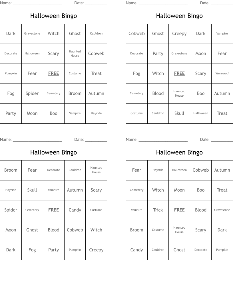 Halloween Bingo