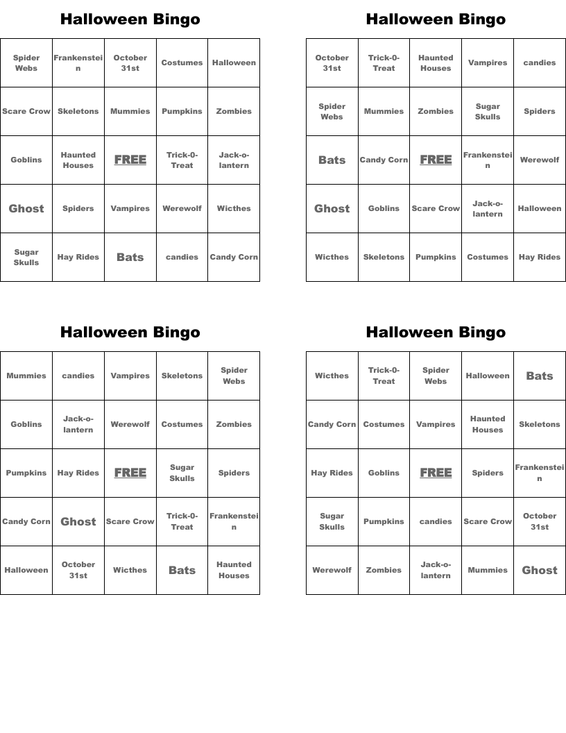 Halloween Bingo