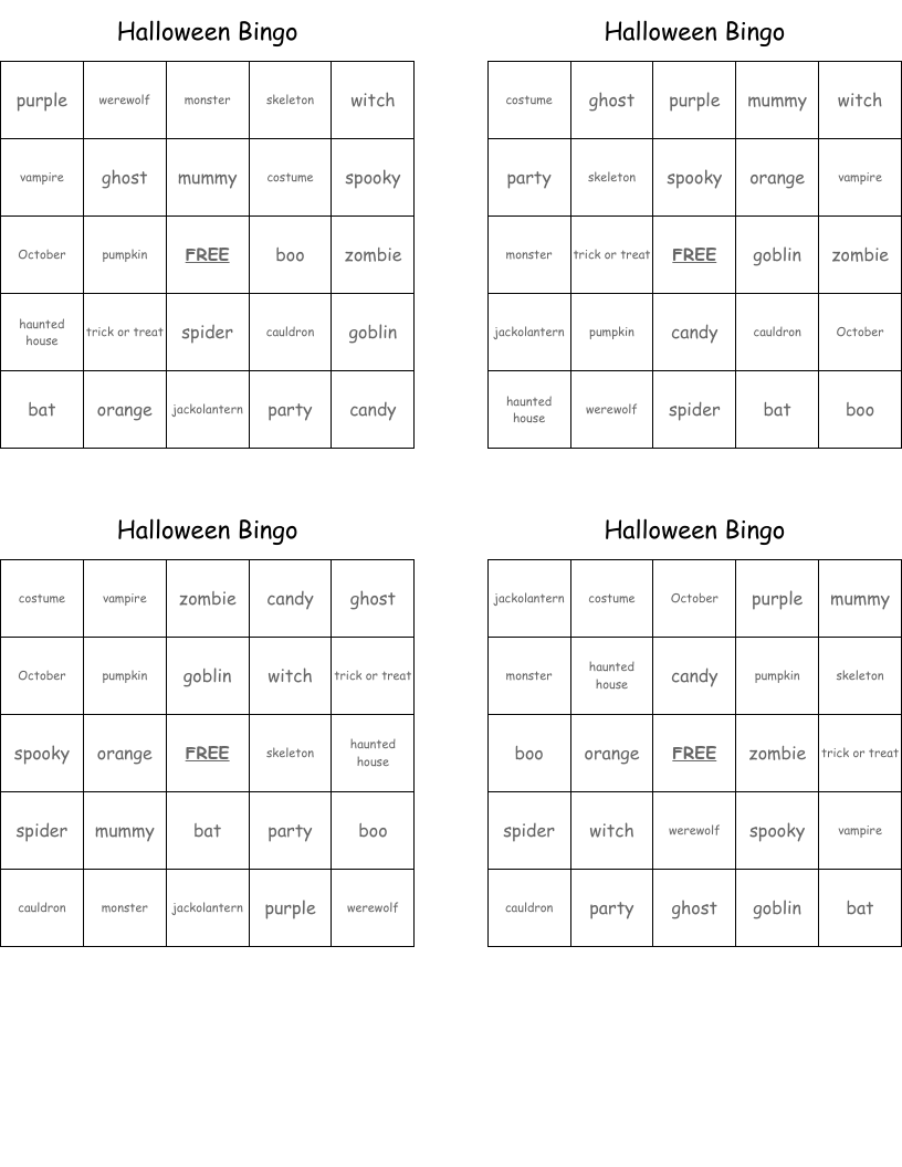 Halloween Bingo