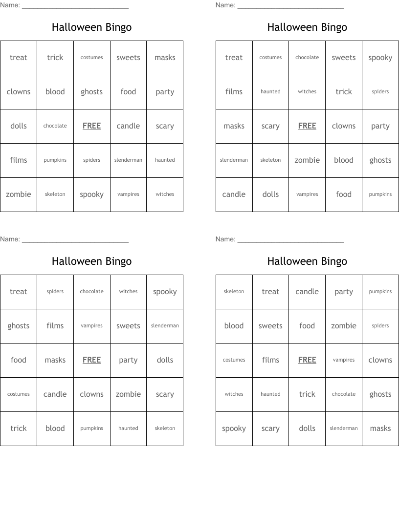 Halloween Bingo