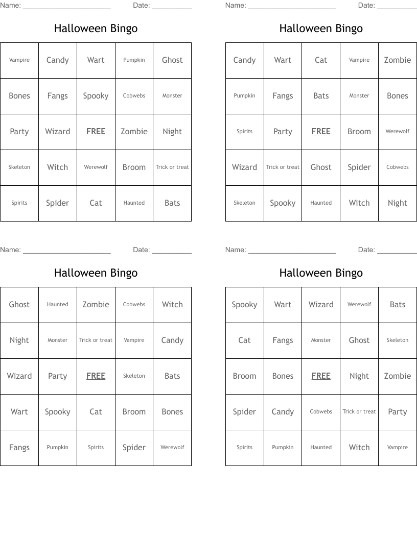 Halloween Bingo
