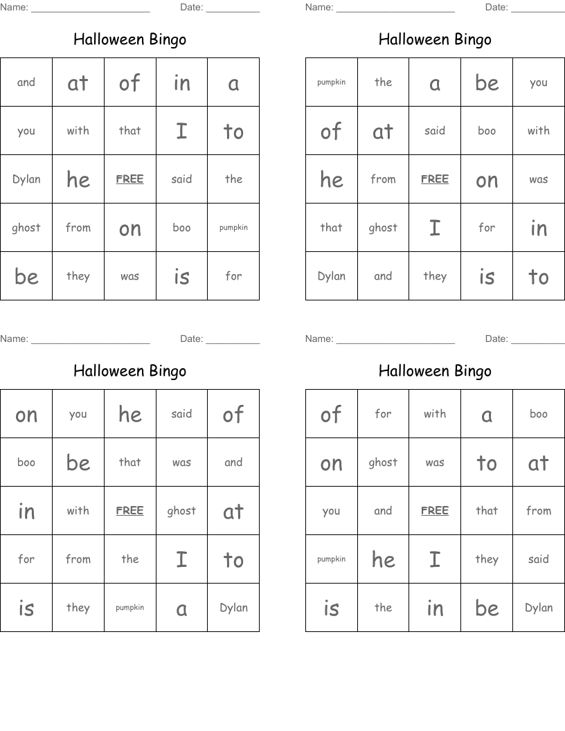 Halloween Bingo