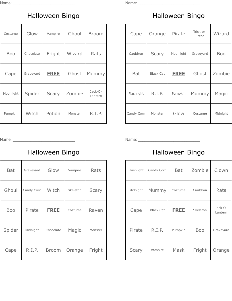 Halloween Bingo