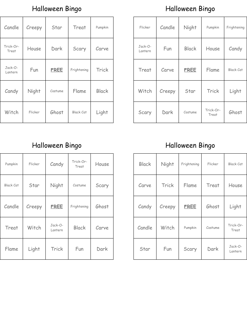 Halloween Bingo